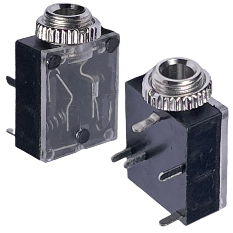 CESS 3.5mm TRS Stereo Audio Socket, PCB and Panel Mount, Transparent Dustproof Cover, Square Socket (2 Pack) - Image 4